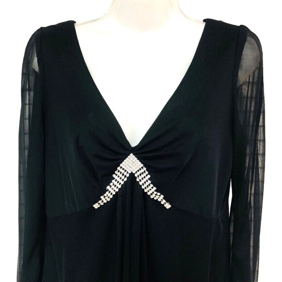 Alex Evenings Dresses & Skirts - Alex Evenings Black Baby Doll Cocktail Dress Women 8 Embellish Lined Holiday LBD